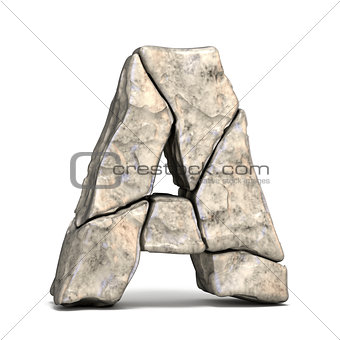 Stone font letter A 3D