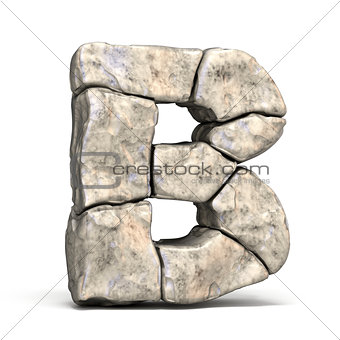 Stone font letter B 3D