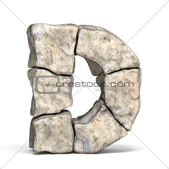 Stone font letter D 3D
