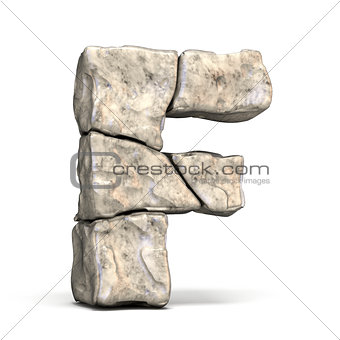 Stone font letter F 3D