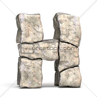 Stone font letter H 3D
