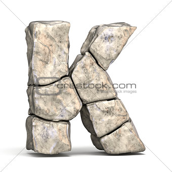 Stone font letter K 3D