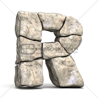 Stone font letter R 3D