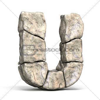 Stone font letter U 3D