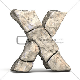 Stone font letter X 3D