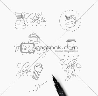 Coffee pen line elements