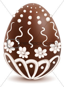Chocolate sweet decorated with white icing egg symbol Easter present