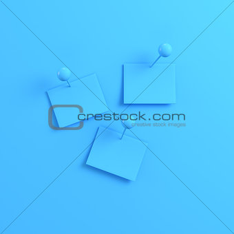 Notes on bright blue background