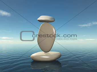 3D balancing zen pebbles