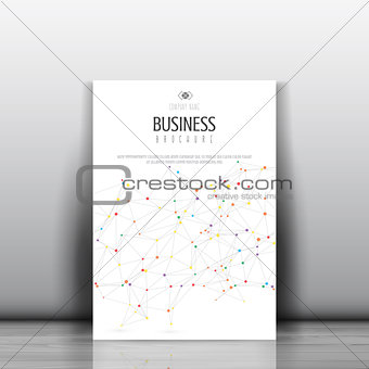 Business brochure template with low poly design 