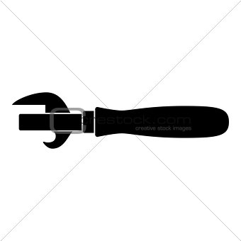 Retro opener or retro Swiss knife icon black color illustration flat style simple image