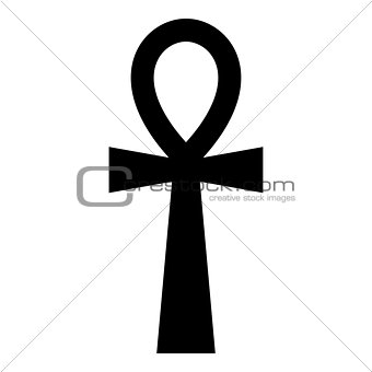 Coptic cross Ankh icon black color illustration flat style simple image