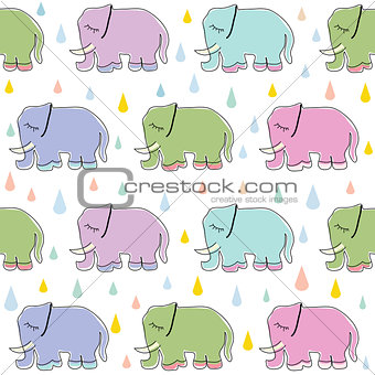 seamless pattern with cute elephant