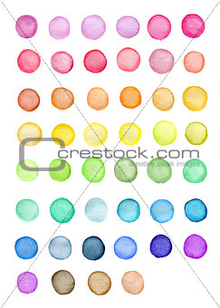 Bright round watercolor blots