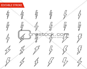 Lightning Vector Icons Set