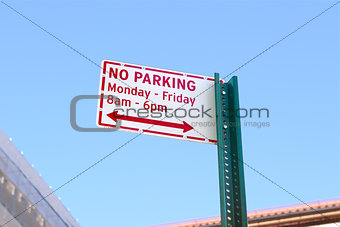 NO PARKING street sign