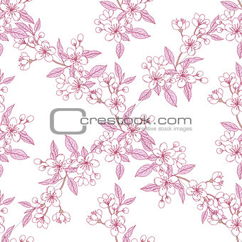 Seamless Pattern with Sakura