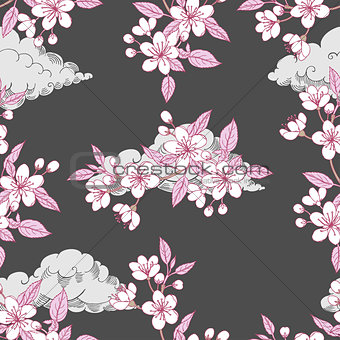 Seamless Pattern with Sakura