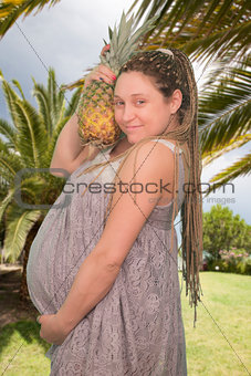 Woman Pregnant Pineapple