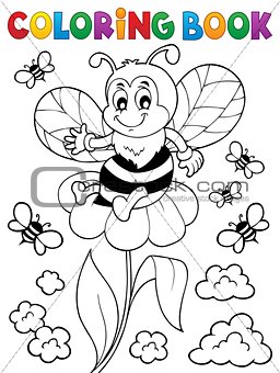 Coloring book happy bee theme 3