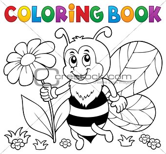 Coloring book happy bee theme 4