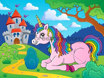 Lying unicorn theme image 3