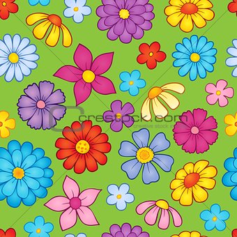 Seamless background flower theme 9