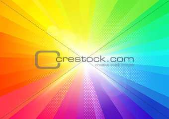 Rainbow Burst Rays Background