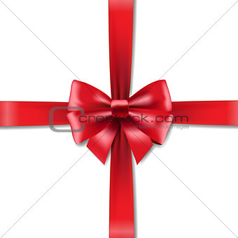 Red Bow White Background
