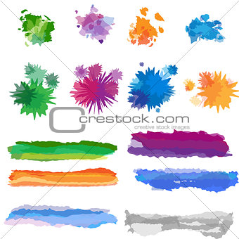 Vector set of watercolor brushes