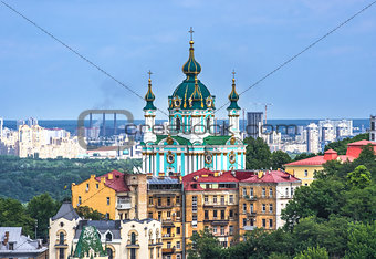 Panorama of Kiev and St. Andrew's Church