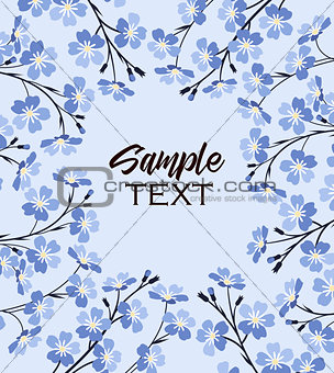 Vector blue forget me not flowers