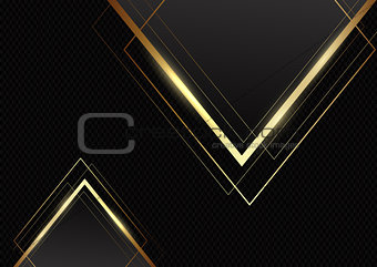 Abstract background with gold triangles on carbon fibre texture