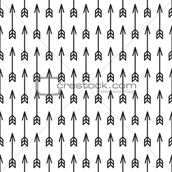 Vector seamless stylish pattern of arrows. Hand drawn background