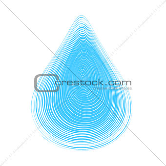 Blue abstract water drop.