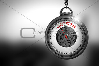 Growth on Pocket Watch Face. 3D Illustration.