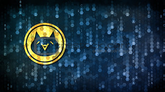 Monacoin - Web Icon on Dark Digital Background.