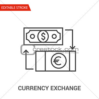 Currency exchange Icon. Thin Line Vector Illustration
