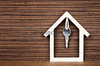 Silver Key Inside House Symbol