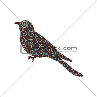 Cuckoo bird spiral pattern color silhouette animal