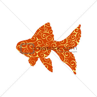 Goldfish fish spiral pattern color silhouette aquatic animal