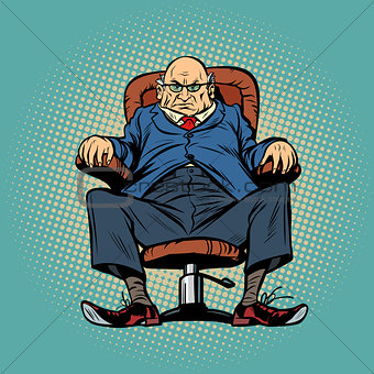 Old boss in the chair