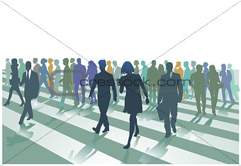 Pedestrian crossing in the city, illustration