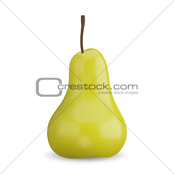 3D Illustration of a Yellow Pear