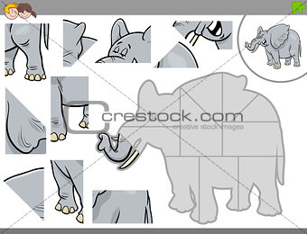 jigsaw puzzle game with elephant animal