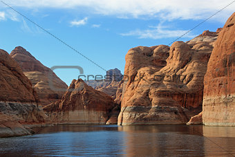 Beautiful Red Rock Formations on Lake Powell, Arizona, USA