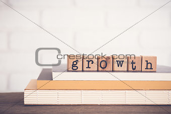 The word Growth and copy space background.