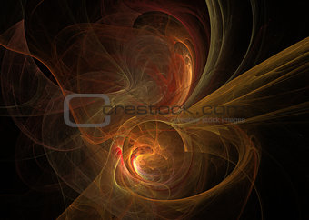 Orange fractal. Abstract background element