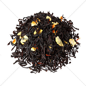 Black tea with orange peels.