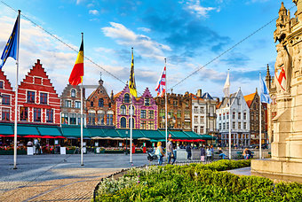 Bruges Belgium central market square